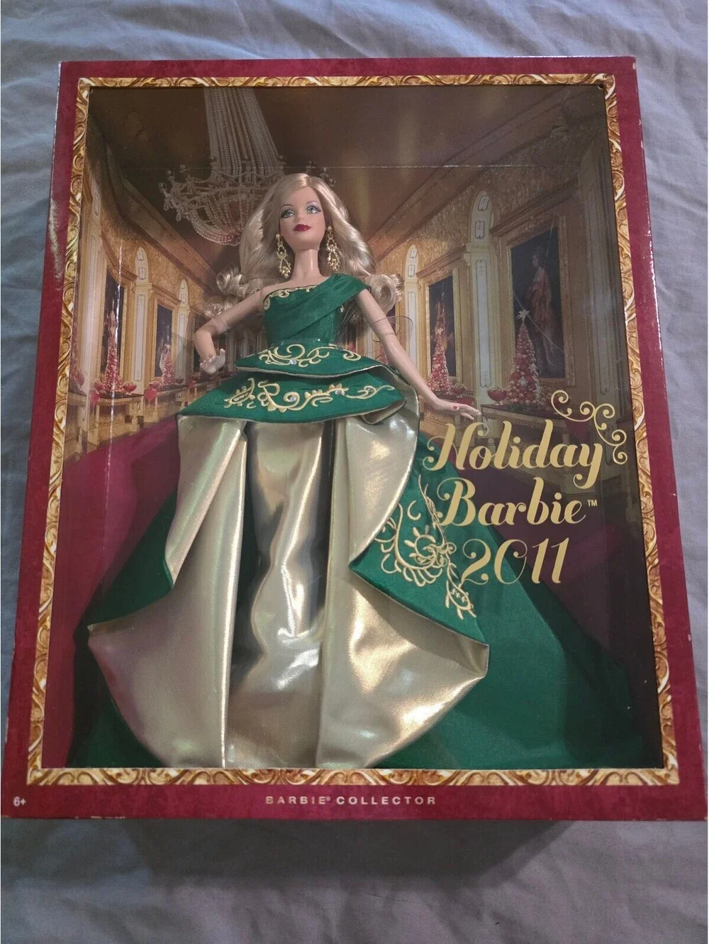 Holiday Barbie 2011 Collector Doll in Green and Gold Gown